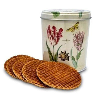 Typisch Hollands Stroopwafels aus der Dose - Tulpen (Marrel - Rijksmuseum)