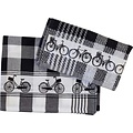 TTD Gifts Keukentextiel-pakket Zwart-Wit Fietsen
