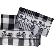 TTD Gifts Keukentextiel-pakket Zwart-Wit Fietsen