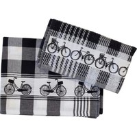 TTD Gifts Küchentextilpaket Schwarz-Weiß-Fahrräder