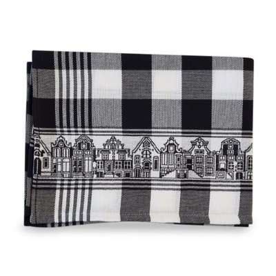 Typisch Hollands Tea towel - Gable houses - Black and White