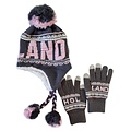 Robin Ruth Fashion Hat and gloves Holland gift set - Grey-Pink