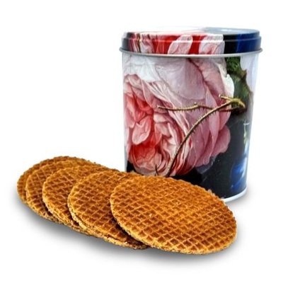Museumgifts Holland Tin Stroopwafels - Goldenes Zeitalter - Blumen - Heem
