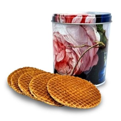 Typisch Hollands Tin Stroopwafels - Goldenes Zeitalter - Blumen - Heem