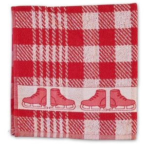 TTD Gifts Keukenhanddoek Schaatsen - Rood-Wit