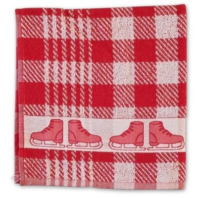Typisch Hollands Kitchen Towel Skating - Red-White