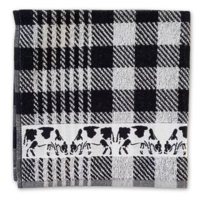 Cow Black Kitchen Towel 50x50cm