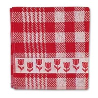 TTD Gifts Keukenhanddoek Tulpen - Rood-Wit