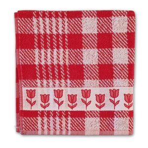 TTD Gifts Kitchen Towel Tulips - Red-White