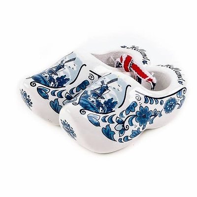Matix Souvenir-Holzschuhe 6 cm – Delfter Blau – Windmühle