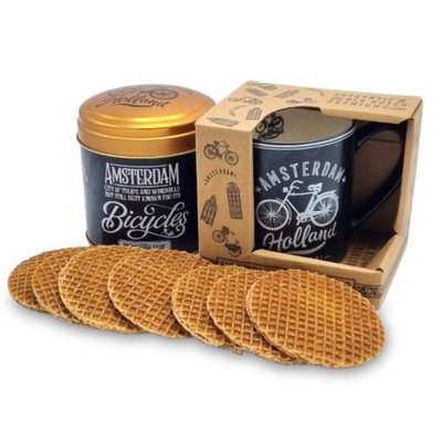 Typisch Hollands Cadeauset Mok en Blik Stroopwafels