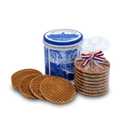 Typisch Hollands Stroopwafels in Delft blue tin - Amsterdam sights