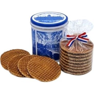 Typisch Hollands Stroopwafels in Delft blue tin - Amsterdam sights