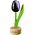 Nijhuis  Kleine tulp op voet - 8cm - Aubergine-Wit