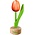 Nijhuis  Kleine tulp op voet - 8cm - Oranje-Wit