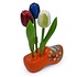 Typisch Hollands Souvenir Clog mit 3 Tulpen - Orange 12 cm