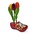 Typisch Hollands Souvenir Clog mit 3 Tulpen - Rot 12 cm
