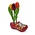 Typisch Hollands Souvenir clog with 3 tulips - Red 12 cm