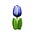 Typisch Hollands Hölzerne Tulpe zu Fuß 14 cm - blau