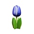 Typisch Hollands Wooden tulip on foot 14 cm - blue