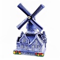 Heinen Delfts blauw Delft blue village mill 10 cm
