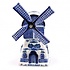 Typisch Hollands Delft Blue music mill with rotating blades