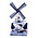 Typisch Hollands Delft Blue windmill with kissing couple