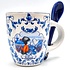 TTD Gifts Espressotasse mit Löffel - in Geschenkbox (Blau-Weiß)