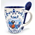 TTD Gifts Becher mit Löffel - Holland Rot-Weiß - Kusspaar - Blau