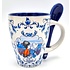 Typisch Hollands Mok met lepel - Holland Rood-Wit - Kuspaar - Blauw