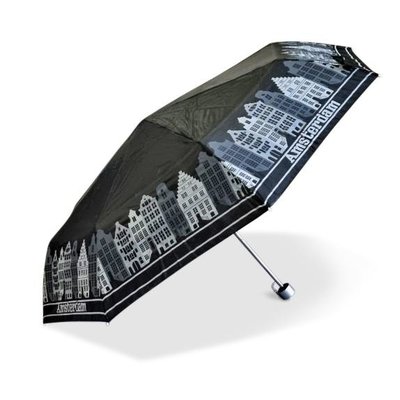 Typisch Hollands Regenschirm Schwarz - in Aufbewahrungsbox Fahrraddekoration (Amsterdam)
