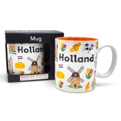 Typisch Hollands Large mug in gift box - Holland icons - Big cities .