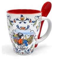 Typisch Hollands Mug with spoon - Holland Red-White - Kiss couple