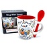 TTD Gifts Espresso mok met lepel - in geschenkbox (Rood)