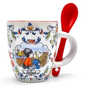 TTD Gifts Espressobecher mit Löffel - in Geschenkbox (Rot)
