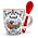 TTD Gifts Espresso mug with spoon - in gift box (Red)