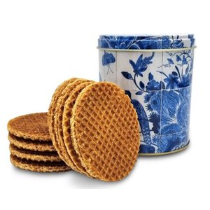 Typisch Hollands Stroopwafels in Delfter Blaudose (Fliesentableau)