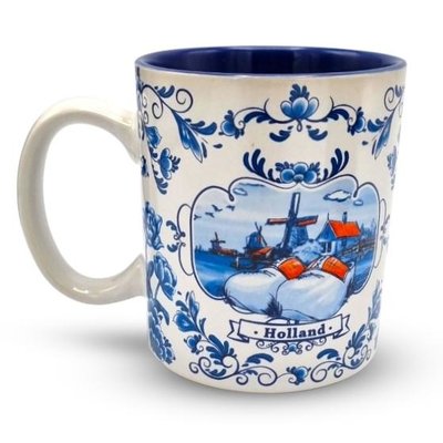TTD Gifts Large mug in gift box - Holland - Kiss couple - Blue