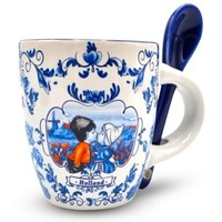 Typisch Hollands Espresso mug with spoon - in gift box (Blue & White)