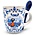 TTD Gifts Espressotasse mit Löffel - in Geschenkbox (Blau-Weiß)