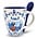 TTD Gifts Mug with spoon - Holland Red-White - Kiss couple - Blue