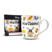 Typisch Hollands Kaffeetasse in Geschenkbox – Holland-Ikonen und große Städte.