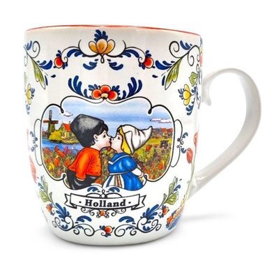 Heinen Delfts blauw Senseo-Becher - in Geschenkbox (rot)