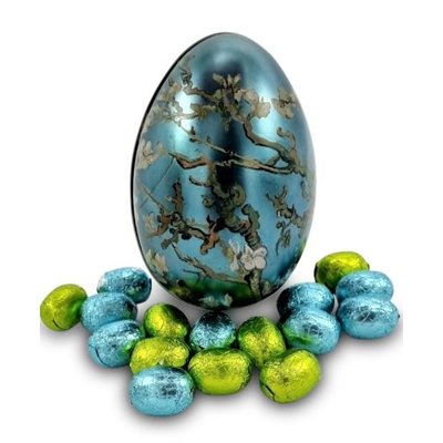 Typisch Hollands Easter egg (tin) filled with chocolate eggs - (Almond blossom) 150 grams