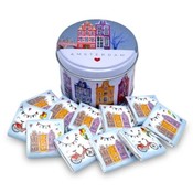 Typisch Hollands Tin gabled houses with chocolate tiles