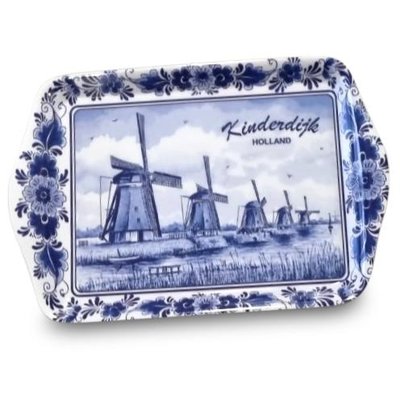 Typisch Hollands Dienblad Mini - Holland - Delfts blauw - Kinderdijk