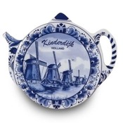 Typisch Hollands Tea bag - Saucer - Delft - Windmills kinderdijk