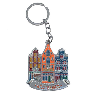 Typisch Hollands Keychain 3 houses - Amsterdam