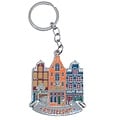 Typisch Hollands Sleutelhanger 3 huisjes - Amsterdam