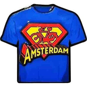 Typisch Hollands Kühlschrankmagnet Amsterdam -Superheld- Amsterdam Supershirt